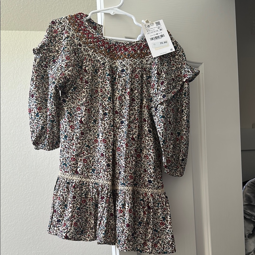 Zara- Embroidered Dress NWT- 2-3